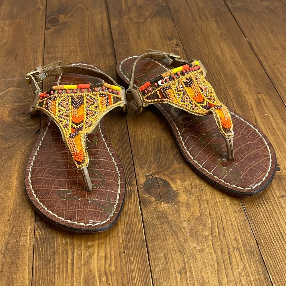Sam Edelman Greta sandals size 5.5 beaded thong sandals